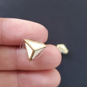 3D Triangle stud earrings with mini rhinestones